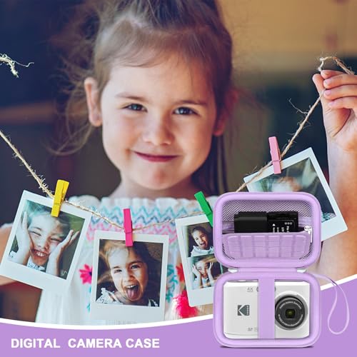 Canboc Hard Case for KODAK PIXPRO FZ55/ FZ45/ FZ43/ FZ53 16MP Digital Camera, Vlogging Camera Bag, Zipper Mesh Pocket fit Cable, SD Card, Purple (Case Only) - color: T-Purple