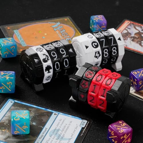 MTG Life Counter Wheel Health Tracker Gradient Game Counter for Board Game Compatible Table top Games with Magic Card Game Accessories CCG Creature Stats (Black with Red) - color: Black With Red