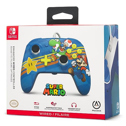 PowerA Enhanced Nintendo Switch and Switch 2 Wired Controller - Mushroom Kingdom Friends, Mario Switch Controller, Mappable Gaming Buttons, Officially licensed - color: Mushroom Kingdom Friends