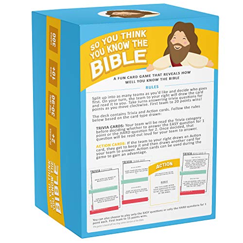 So You Think You Know The Bible, Fun Bible Trivia Game and Christian Gift | Best Bible Edition Card & Board Game for Kids, Adults & Families, Bible Study Quiz & Religious Gift for Christian Men & Women