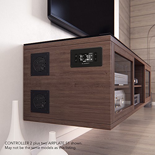 AC Infinity AIRPLATE S5, Quiet Cooling Fan System 8" with Speed Control, for Home Theater AV Cabinets - size: Dual 80