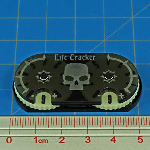 LITKO Life Counter Wheel | Compatible with Magic: The Gathering | Grey | 0–99 dual dial | 25x50mm | Translucent acrylic | Laser-engraved Swamp symbol | Magnetic, pre-assembled | Fits deck boxes - color: Black