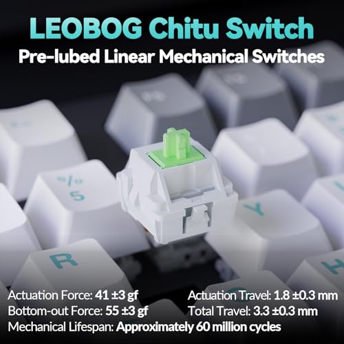 LINGBAO K98 - 96% Mechanical Keyboard Wireless,10000mAh Battery,Wireless Gaming Keyboard BT5.0/2.4G/USB-C, Gasket Hot Swappable,RGB Backlit, Creamy Sounding Keyboards with Number Pad for Win/Mac/PC - color: K98 | 10000mAh | White Blue Grey