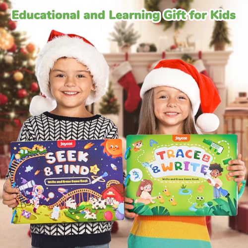 JoyCat Preschool Learning Activities Set (2-Pack) for Toddlers & Kids 3-5 | Letters & Numbers Handwriting Practice Tracing Workbooks for Toddlers & Kids, Birthday Gifts for Girls and Boys Ages 3-5 - style: 6. Seek & Find+Trace & Write