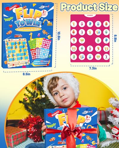 Matching Memory Game for Kids Ages 3-5 4-8, Board Games for 4-6, Car Airplane Camping Travel Toys Games Activities for 3-5 4-8, Toddler Kid Road Trip Essentials, Birthday Gifts for Kids Boys Girls - style: Memory game-light blue
