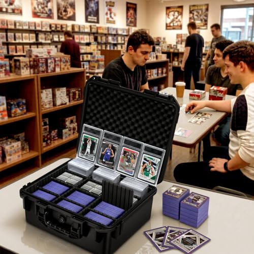 Graded Card Case Storage Box - PSA Slab Card Box for Graded Sports & Baseball Card with 9 Dividers - Trading Card Storage Holder for PSA | CSG | BGS & Toploaders - Home & Show Display for Safe Storage