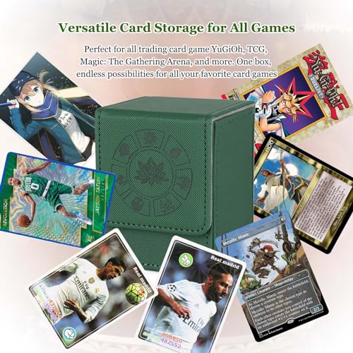 Arkeiliy MTG Deck Box with 50 Pcs Card Sleeve, 110+ Card Storage Leather Deck Box for Magic Commander, Collectible Trading Card Cases (4 Pack III) - color: 4 Pack III