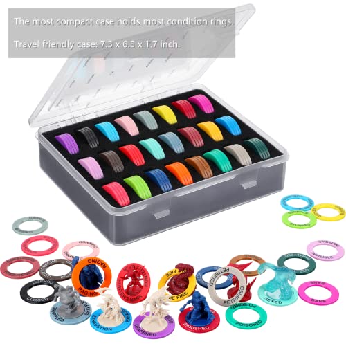 ALIZERO Tabletop RPG DND Condition Markers Set and Spell AOE Damage Marker D&D Area Effect Template, with 96 DND Status Effect Markers in 24 Frequently Used Conditions