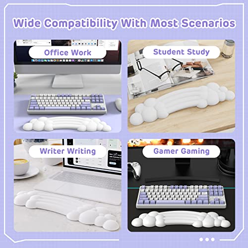 ZIYOU LANG 65% Wired RGB TKL Portable Mechanical Gaming Keyboard Green Blue Switch with Coiled Cable and White Cloud Wrist Rest for PC Mac Gamer