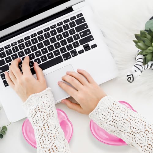 Gel Wrist Rest for Keyboard and Mouse Transparent Pink Heart Elbow Pad Cushion Ergonomic Cute Clear Cool Mouse Wrist Pad Silicone Non-Slip Support for Computer Gaming Home Office Hand Pillow - color: Heart Pink