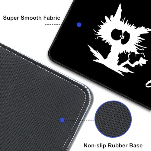 Desk Mat Pad,Large XXL Extended Mouse Pad Mat for Desktop Keyboard | 35''×15.6'' XXL Extended Gaming Mouse Pad with Non-slip Base Desk Matt Mousepad for Computer,Office,Keyboard and Laptop - color: A6-Black Cat