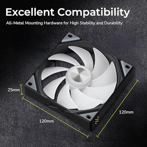 Tryx 120mm Case Fan 1pc Computer ARGB PC Quiet Fan Cooler, Upgraded Pogo-Pin Connection with Magnetic Cable,ARGB Gen2 LEDs,New Version ROTA SL,Black - color: Single Black, size: Regular Fan