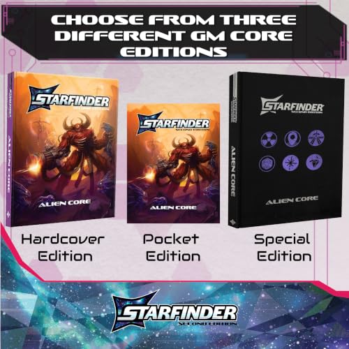Starfinder Alien Core Hardcover - Complete Monster Manual with 200+ Creatures Like Dragons and Robots Second Edition