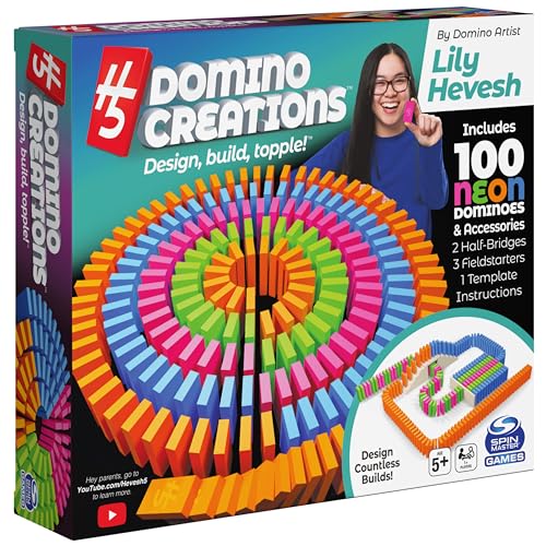 Spin Master Games H5 Domino Creations 100-Piece Neon Dominoes Set for Kids - style: Neon Dominoes Set
