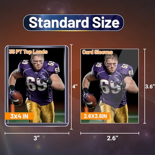 1000 Hard Plastic Card Sleeves – 1000 Toploads, 35PT Baseball Card Protectors with Bend-Resistant, Rip-Proof Edges for TCG, Sports, Football & Collectible Cards - size: 1000 TOPLOADERS