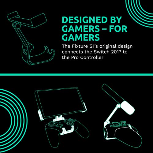 Fixture S1 Gaming Console Monitor and Controller Mount Compatible with Nintendo Switch and Pro Controller, Adjustable Video Game Holder Stand Clip, Gray - size: S1 - For Switch (2017)