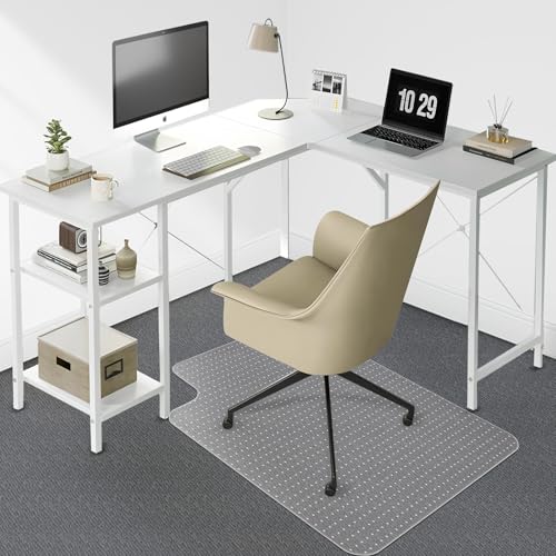 Heavy Duty Office Chair Mat for Carpet Floors & Desk Mat for Carpeted Floors - Clear Floor Protector with Extended Lip | Slip-Resistant, Easy Glide 36"x48" for Low/Flat Pile - Home, Office & Gaming