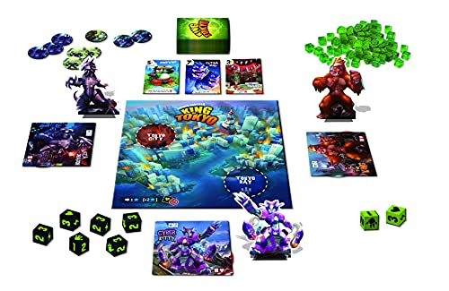 IELLO: King of Tokyo, New Edition, Strategy Board Game, Space Penguin Included in the Box, For 2 to 6 Players, 30 Minute Play Time, For Ages 8 and Up - style: Original