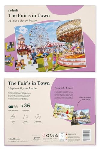 Relish Dementia Puzzles for Adults, 35 Piece The Fair's in Town Jigsaw Puzzle, Alzheimerís Products and Activities - style: The Fair's in Town