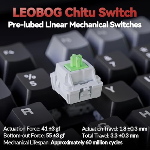 LINGBAO K98 Wireless Mechanical Gaming Keyboard, Tri-Mode BT5.0/2.4GHz/USB-C, Gasket Custom Hot-Swappable Linear Switches Creamy Keyboard with Number Pad, RGB Backlit Gaming Keyboard for PC Laptop - color: K98 | 5000mAh | Black