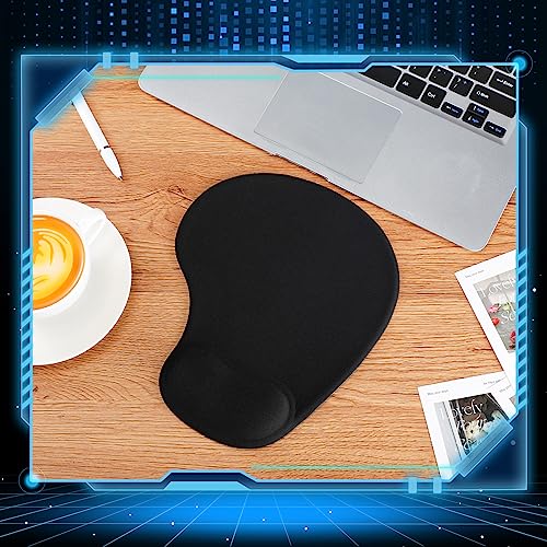 24 Pcs Ergonomic Mouse Pad with Wrist Support Office Mousepad Gaming Black Mouse Mat Wrist Pad Desk Accessories Workspace Organizers Non Slip Silicone Base for Home Office Computer Laptop Travel