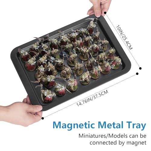 Miniature Carrying Case, Miniature Storage Case with 6 Trays, Aluminum Alloy Frame, Display and Transport Action Figure Display Case for Collectibles Miniatures, Warhammer Carrying Case - size: Large