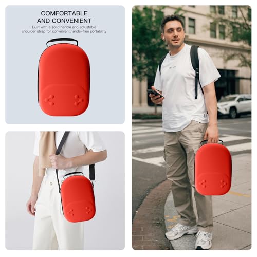 Hard Carrying Case Compatible with Oculus Meta 3/3S,VR Headset Elite Strap and Touch Controller Accessories Carry Case,Hard Shell Travel Storage Bag (Red) - color: Red