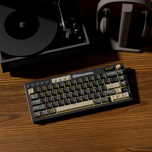 RK ROYAL KLUDGE M65 Wireless Gaming Keyboard with Volume Knob, 60% Hot Swappable Mechanical Keyboard 2.4G/BT/USB-C, Gasket Mount, Battery Display, PBT Keycaps, Hot-Swappable Cream Switch, Black - color: black, size: cream switch