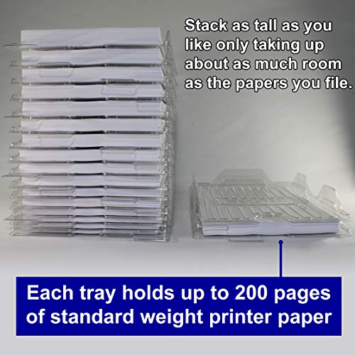 File Organizers - Letter Size, Stackable Trays for Desk - for Office Files, Mail, Documents - 12 Pack, Clear - size: 12 Pack