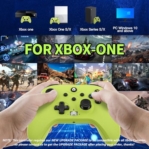 Nonbliep Wireless for Xbox Controller, Compatible with Xbox Series X/S/Xbox One S/X/iOS/Android/PC Controller, Gaming Controller with Turbo/Macro/Dual Vibration/3.5mm Audio Jack Green Need to Upgrade