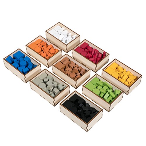 The Broken Token Terra Mystica Compatible Game Organizer - Wood Storage Box with Multiple Trays