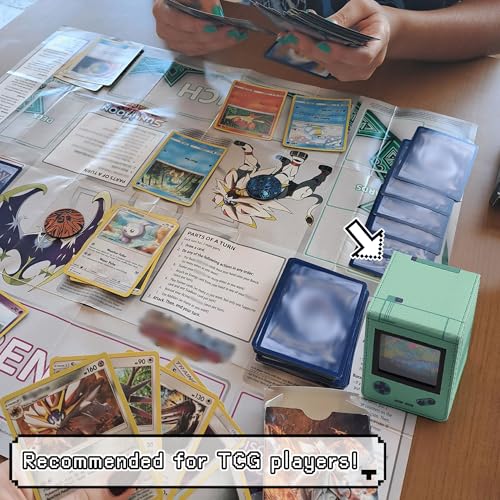 Venssu Retro Gaming Console Appearance Deck Box for MTG Commander (White) | Holds 120 Single/100 Double-Sleeved Cards, Fit MTG/PTCG/OPTCG Cards, Strong Magnet, PU Leather, With 2 Dividers - color: White