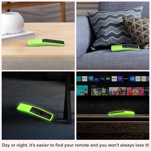 (2 Pack) Cover for Samsung Remote Silicone Protective Case Compatible with Samsung TV Remote Control Cover BN59 Series Glow in The Dark Remote Skin Sleeve - color: Glow blue & Glow green
