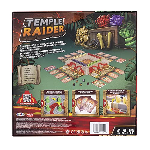 Temple Raider Board Game | Jakks Wild Games | Strategy Board-Game | Family Dice Game for Adults and Kids | 2 to 4 Players | Average playtime 25-45 minutes | Ages 8+