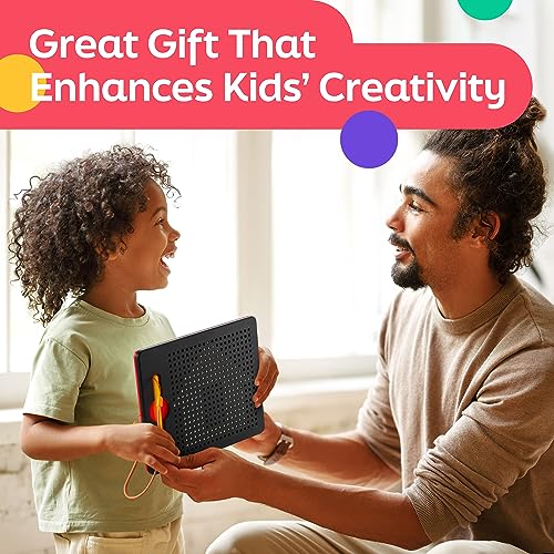 AYNAT FUN Magnetic Drawing Board for Toddlers & Kids - Toddler Doodle & Sketch Toys, Includes Magnet Stylus Pen and Beads for Girls & Boys, Travel & Car Ride Activities - size: Square Black