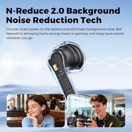 SoundPEATS Air6 HS Wireless Earbuds, Bluetooth 6.0, LDAC Hi-Res Audio for HiFi Sound, 13mm Dynamic Driver, Total 45H, Quick Charging, IPX5 Resistant, Comfortable Fit, ENC Noise Canceling, Support App - color: White