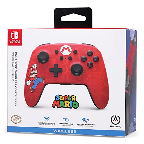 PowerA Enhanced Wireless Controller for Nintendo Switch - Here We Go Mario, Nintendo Switch - OLED Model, Nintendo Switch Lite, Gamepad, game controller, Bluetooth controller (Amazon Exclusive) - color: Here We Go Mario