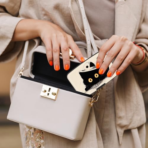 Credit Card Holder, Mini Aluminum Card Wallet RFID Blocking Slim Metal Hard Card Case for Women Men, Cat Lying Down - color: Cat Lying Down