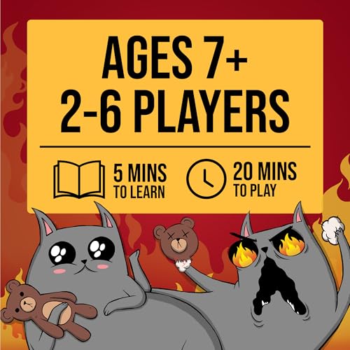 Exploding Kittens The Board Game 2-6, Age 7+ Flippable Game Board | One of the bestselling card games of all time is now a board game! Flip the pop-up board, strategize, sabotage, and surprise.