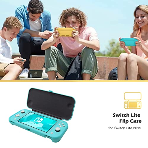 ProCase Flip Cover for Nintendo Switch Lite with 2 Pack Tempered Glass Screen Protectors, Slim Protective Case with Magnetically Detachable Front Cover for Nintendo Switch Lite 2019 -Turquoise - color: Turquoise