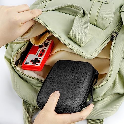 GEEKRIA Handheld Game Console Carrying Case, Protective Travel Retro Mini Game Player Box with Internal Mesh Pockets for Accessories (Dark Gray) - color: Dark Gray