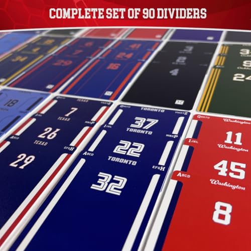 Baseball Card Dividers. Durable Plastic Dividers(2.6 x 3.8 inches) for Baseball Card Storage Boxes. 90-Piece Card Organizer Set with Alphabet Sorting.