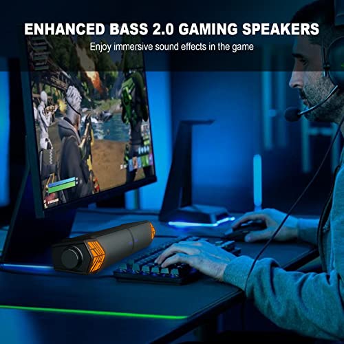Smalody RGB Computer Speakers Bluetooth 2-in-1 PC Gaming Monitor Soundbar | Detachable 2-in-1 design with RGB light effects. USB powered with dual connection modes, perfect for gaming PC and desktop.
