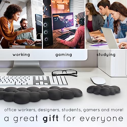 Purple Cloud Keyboard Wrist Rest – Create-ables Qloud Purple Wrist Rest for Computer Keyboard and Mouse, Ergonomic Memory Foam Wrist Pad with Non-Slip Base, Includes Cloud Mouse Pad - color: 08 Lilac Purple