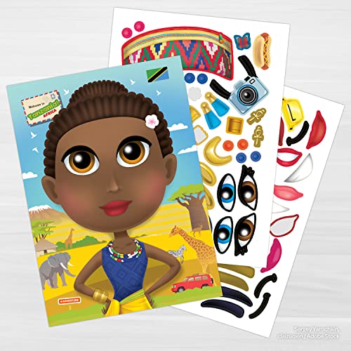 Bendon Faces Around The World Create A Face Reusable Sticker Book, Diversity Books, 32 Pages, 54335