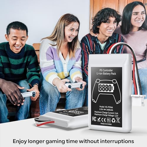 Kosker PS5 Controller Battery Replacement Kit Compatible with PlayStation 5 Original Controller, 8880mWh High Capacity PS5 Controller Battery with Extra Repair Tools Kit for Extended Gaming, 2 Packs - style: PS5 Style-2P