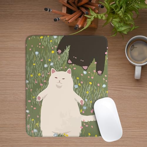 Funny Cats Square Mouse Pad,Cute Anime Cats Mouse Pads for Wireless Mouse Desk Accessories,10"X8" Travel Mousepad with Non-Slip Rubber Base, Stitched Edge Mouse Pads for Desk,Computers,Laptop,Office - color: S-8