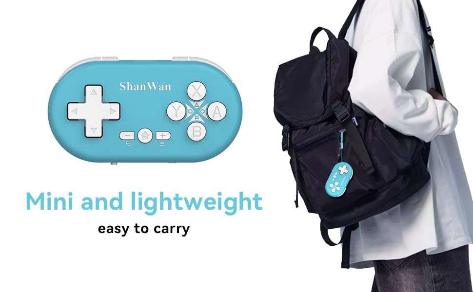 ShanWan Bluetooth Gamepad Keychain Sized Mini Controller for Switch, Windows, Android, iOS & PS4(Kabrilan) - color: Kabrilan
