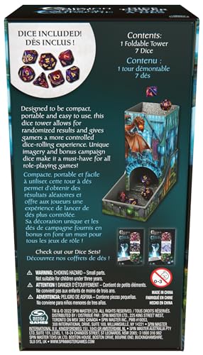 Campaign Dice Tower, Portable 7 Polyhedral Dice Role-Playing Board Games DND Dungeons Dragons MTG Magic The Gathering, for Adults & Kids Ages 8 and up - color: Campaign Dice Tower