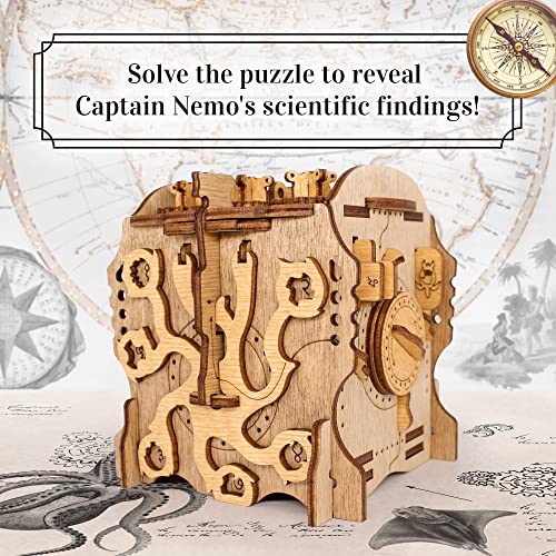 iDventure Cluebox Nautilus, Escape Room in a Wooden Puzzle Box for Adults - color: Nautilus